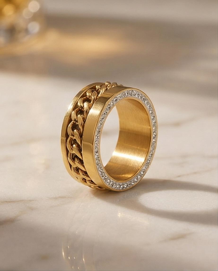 Anel Elos Zircônia Banhado em Ouro 18K - Imagem 3