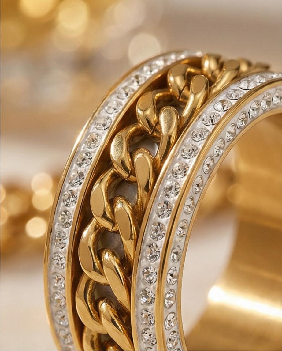 Anel Elos Zircônia Banhado em Ouro 18K - Imagem 2