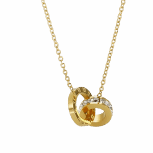 Colar Romano com Anéis Cruzados Banhado em Ouro 18k