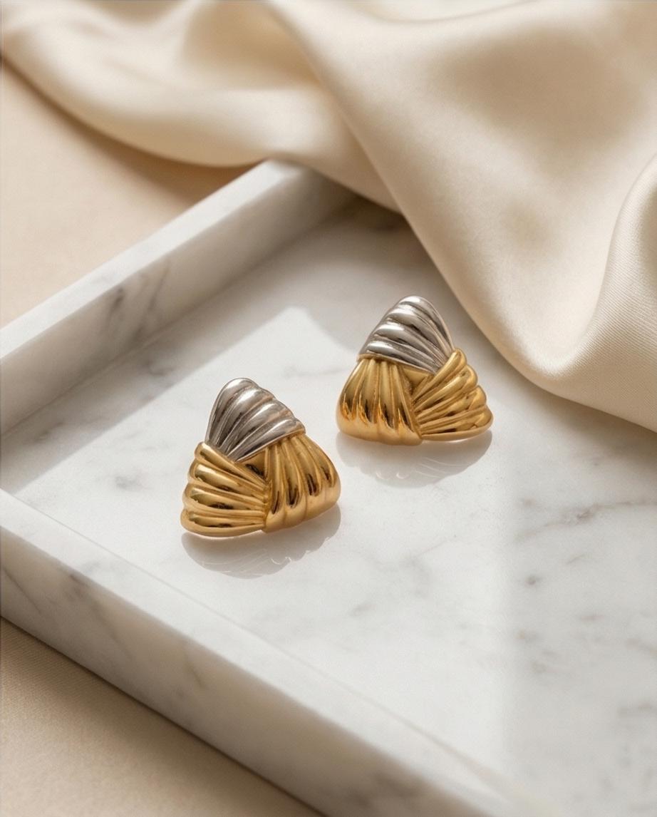 Brinco Triad Shine com Mix de Banhos Dourado e Prata - Imagem 4