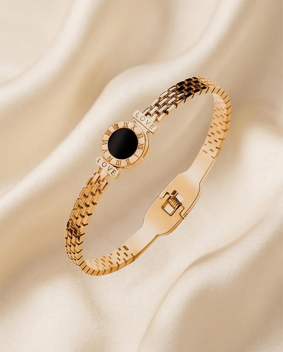 Bracelete Hera Pedra Onix Banhado em Ouro 18K - Imagem 2