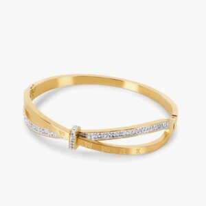Bracelete Romano Zircônia Banhado em Ouro 18K