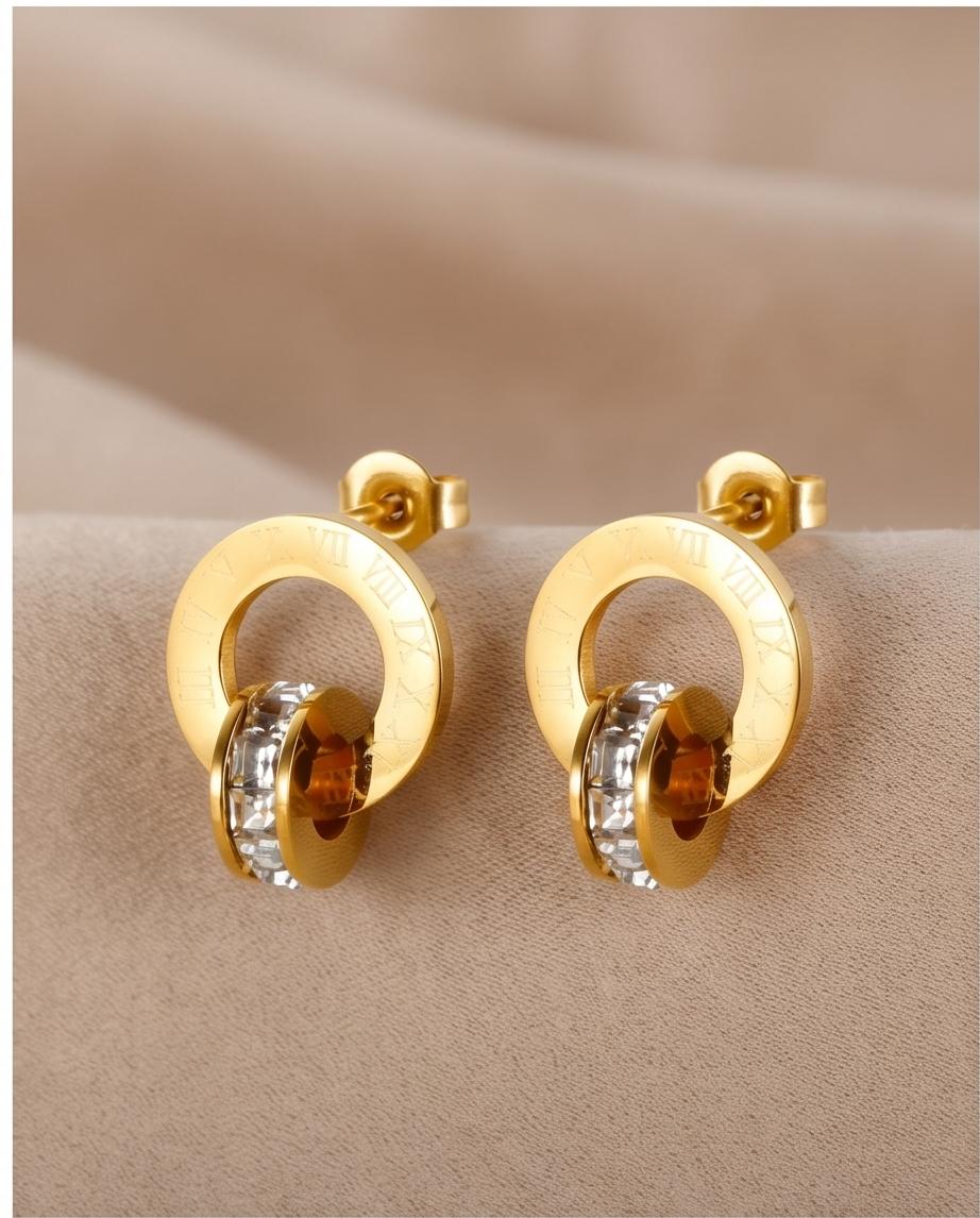 Brinco Imperial Pedra Zircônia Banhado em Ouro 18K - Imagem 4