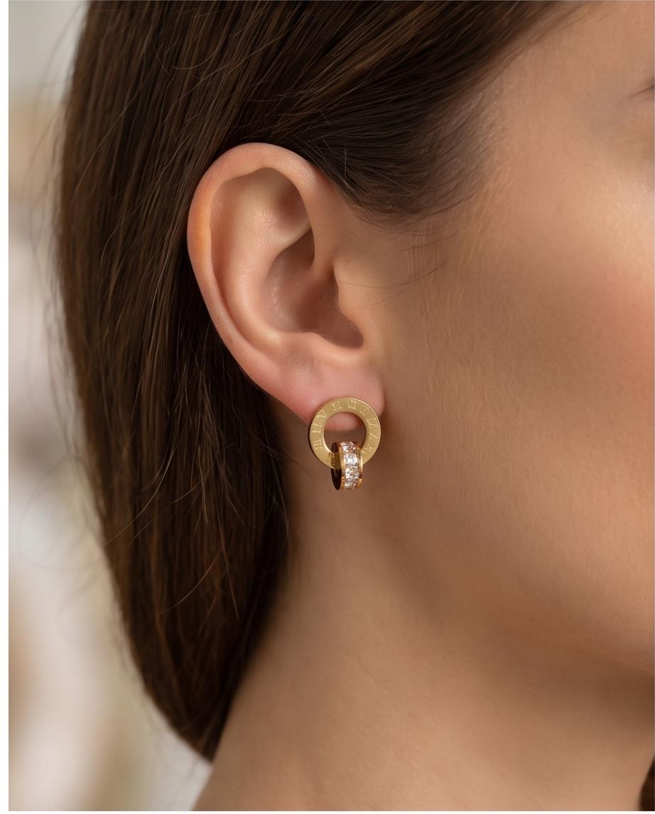 Brinco Imperial Pedra Zircônia Banhado em Ouro 18K - Imagem 3