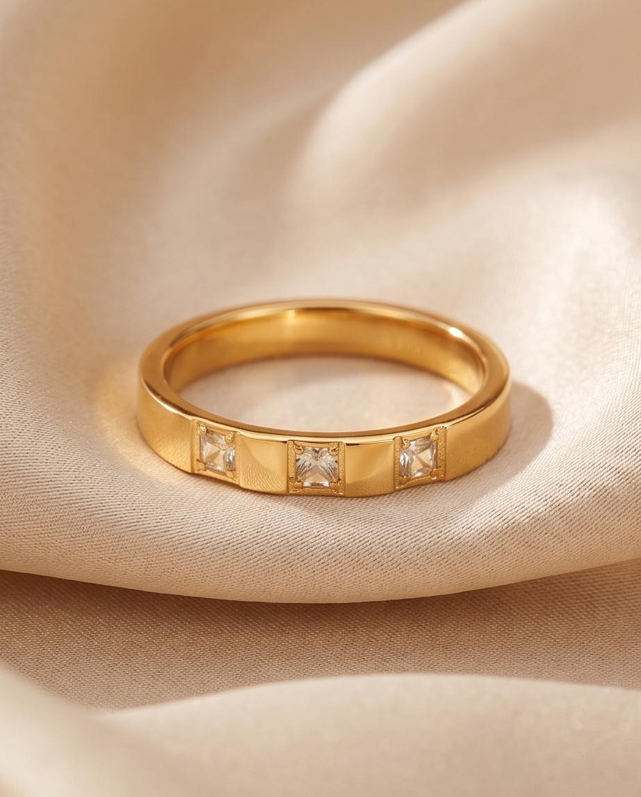 Anel Ponto de Luz Banhado em Ouro 18K - Imagem 2