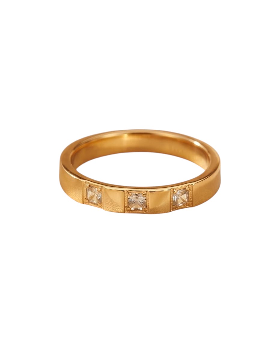 Anel Ponto de Luz Banhado em Ouro 18K