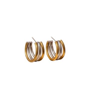 Argola Tripla Duo Tone