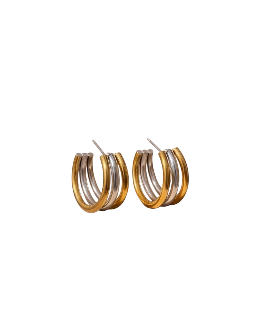 Argola Tripla Duo Tone