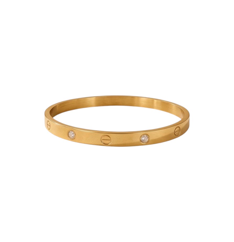 Bracelete Pedras de Glamour Banhado em Ouro 18k