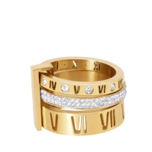 Anel Triplo Momentos Banhado em Ouro 18K