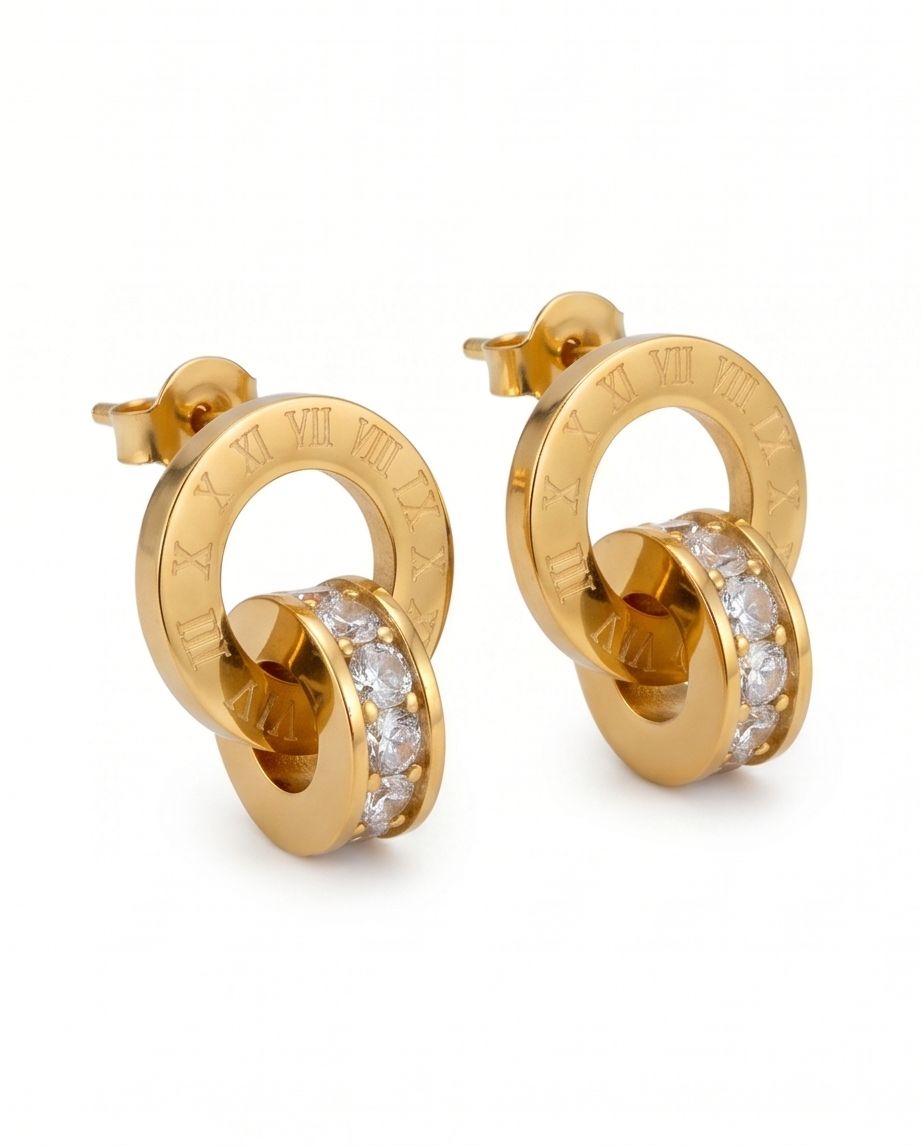 Brinco Imperial Pedra Zircônia Banhado em Ouro 18K