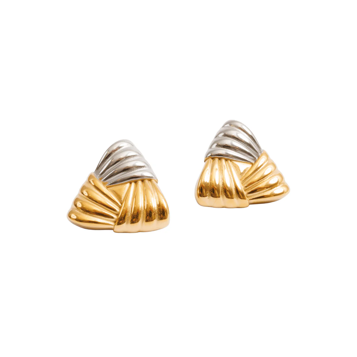 Brinco Triad Shine com Mix de Banhos Dourado e Prata