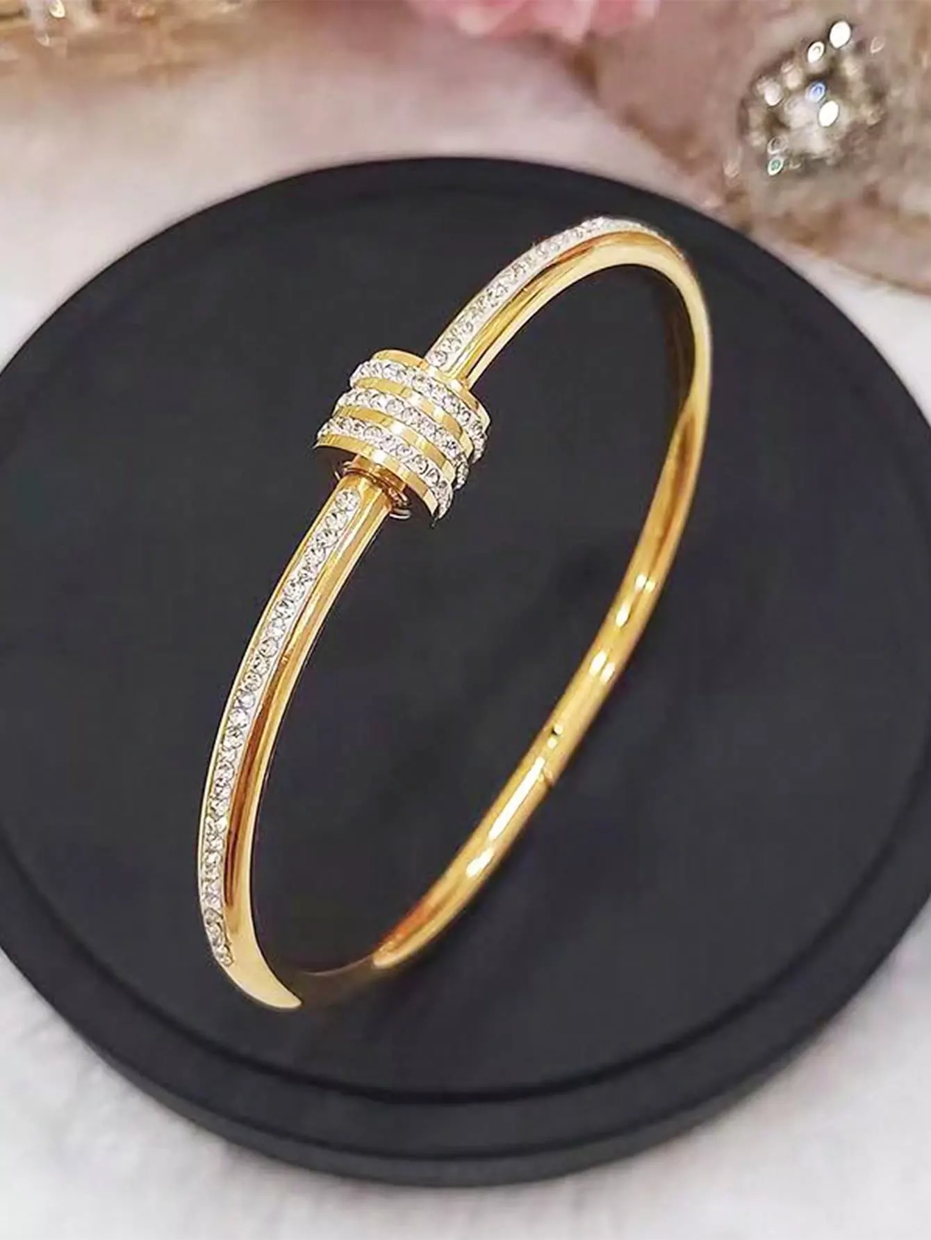 Bracelete Cravejado Banhado em Ouro 18K - Imagem 2