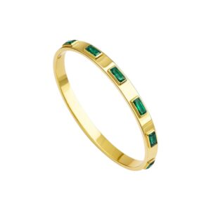 Bracelete Esmeralda Banhado em Ouro 18K