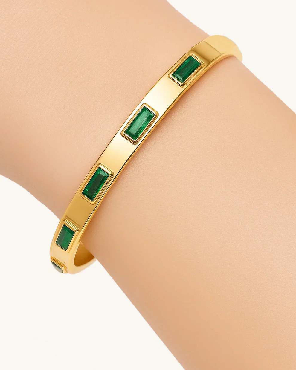Bracelete Esmeralda Banhado em Ouro 18K - Imagem 3