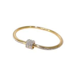 Bracelete Cravejado Banhado em Ouro 18K