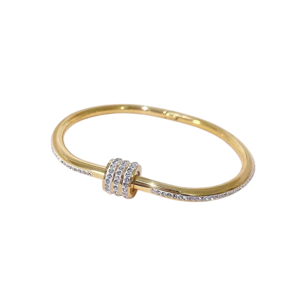 Bracelete Cravejado Banhado em Ouro 18K