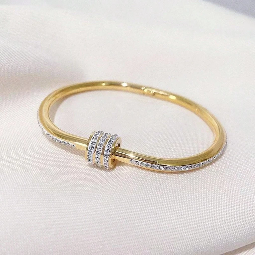 Bracelete Cravejado Banhado em Ouro 18K - Imagem 3