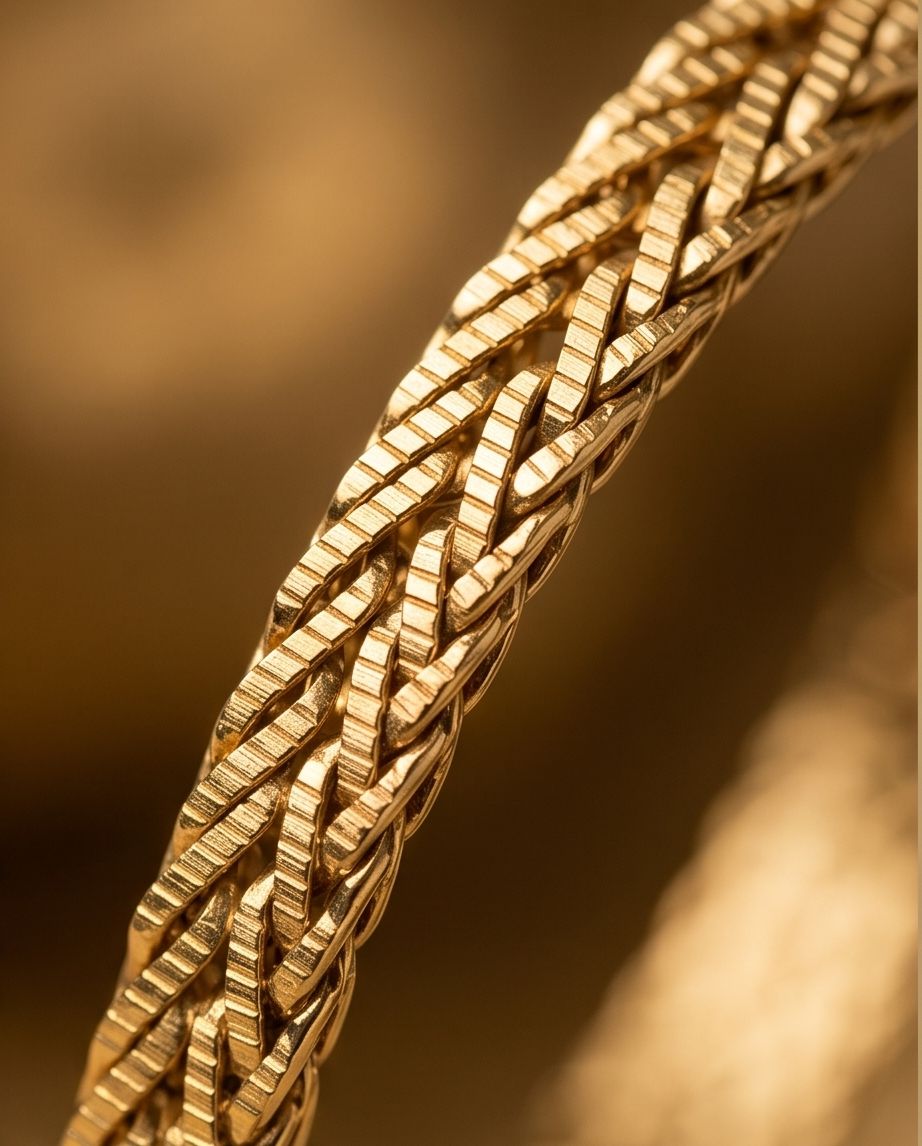 Pulseira Elegância Trançada Banhada em Ouro 18K - Imagem 2