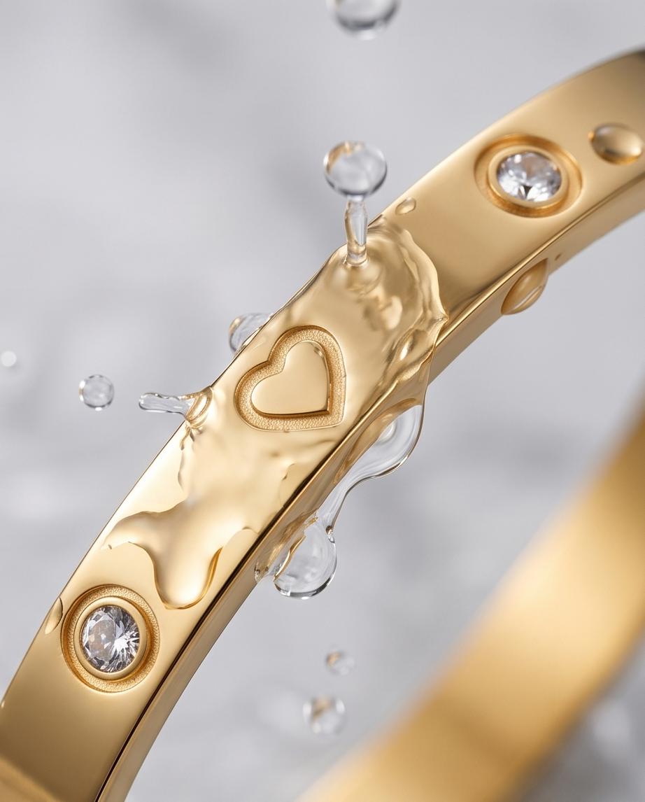Bracelete Coração Banhado em Ouro 18K - Imagem 3
