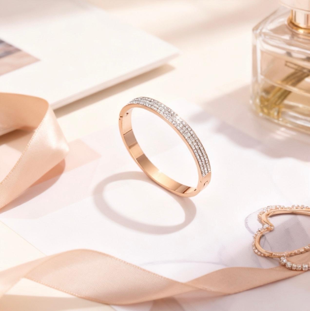 Bracelete Sutileza Luxuosa Rosé - Imagem 2
