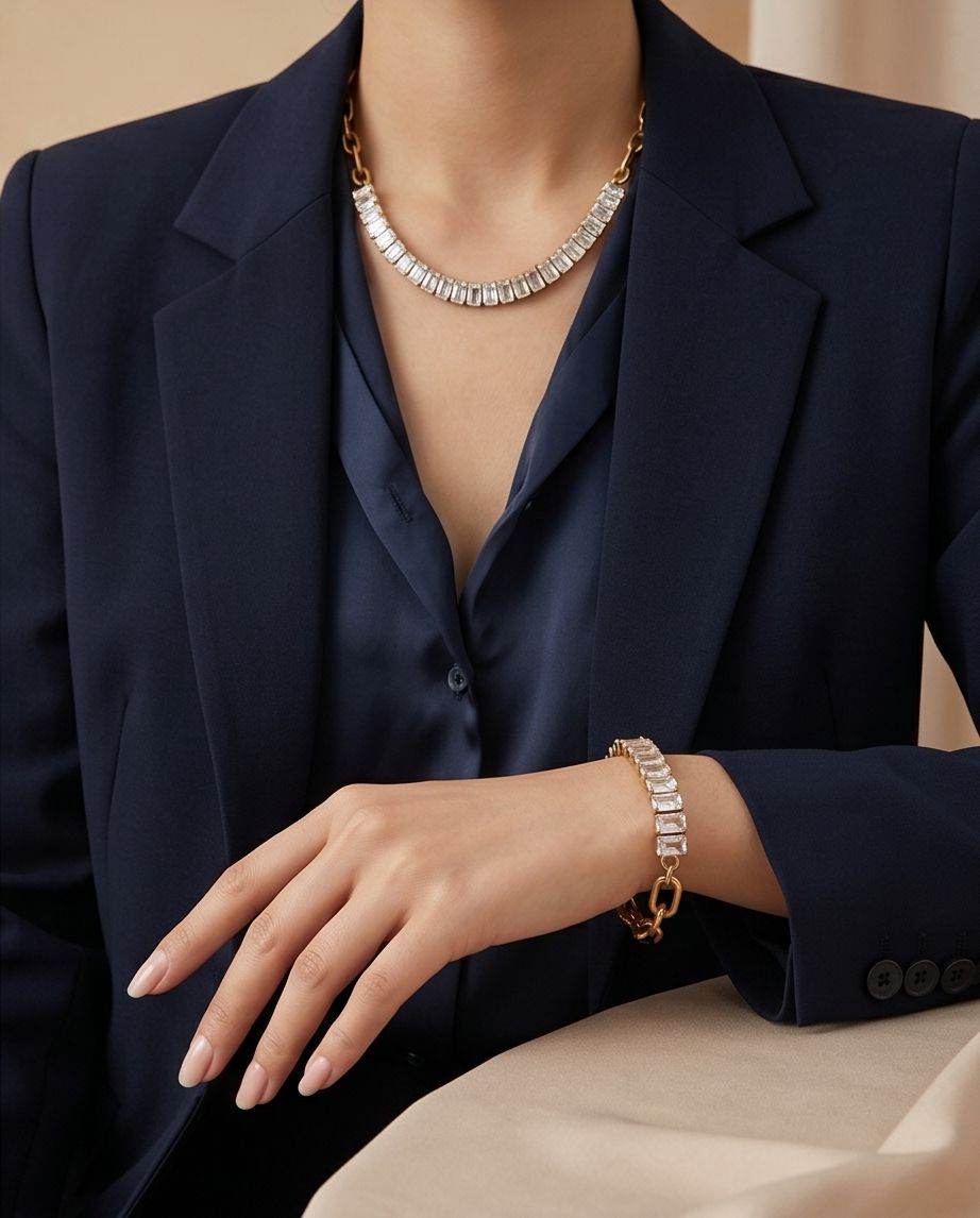Pulseira Riviera Baguete Banhado Em Ouro 18k - Imagem 2