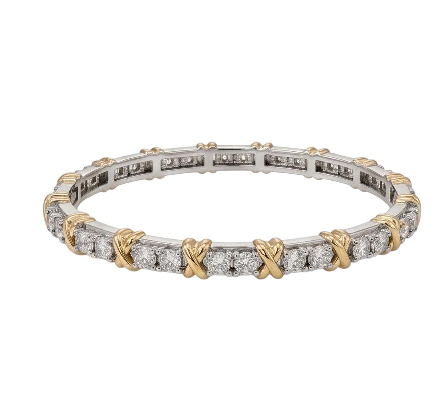 Bracelete Riviera X Cravejado com Brilhantes